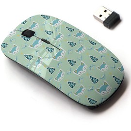 CJCBROES 2.4G Wireless Mouse with Cute Pattern Design for All Laptops and Desktops with Nano Receiver - Cute Fox Christmas Tree Heart