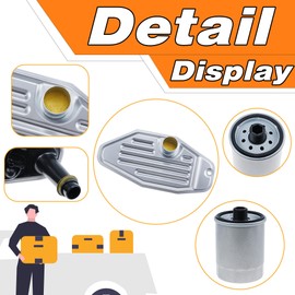 Transmission Filter Kit 4WD Deep Pan Compatible with 1999-UP Dodge Chrysler Jeep 45RFE 545RFE 65RFE 66RFE 68RFE Transmission Filter, Replaces# 5013470AC 5179267AC