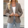 Lei sure Womens Houndstooth Plaid Blazer Lapel Collar Long Sleeve