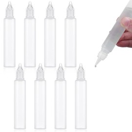 XENQITO 8 x 30 ml liquid bottles, dropper bottles, empty squeeze bottles, plastic dosing bottles, plastic bottles, dropper bottles with lid, suitable for oil, paint, glue and other liquids