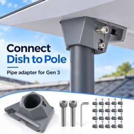 Starlink Gen 3 Mount Pipe Adapter with 20pcs Clips – Gen3/V4 Mounting Plate Roof Mount Kit and Pole Mount Bracket
