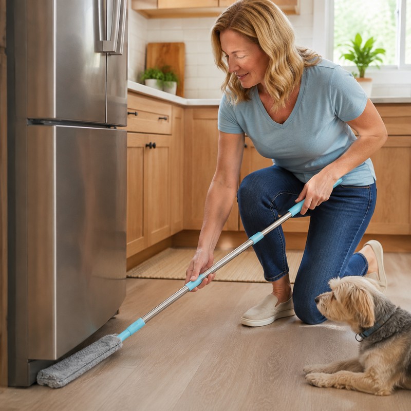 Washable Under-Bed Duster for Crevice Cleaning - Extendable Flexible Brush