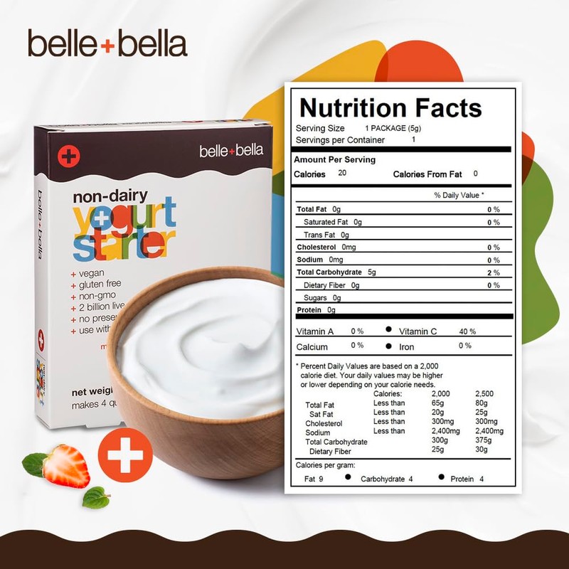 Belle + Bella Non-Dairy Vegan Yogurt Starter - Gluten Free,