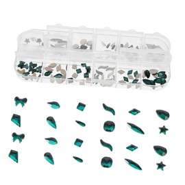 SAFIGLE 12 Grids Nail Rhinestones Kit Flat Back Nail Art Decorations DIY Jewelry for Women Sparkling Gems for Art Design for Bling and Craft Projects