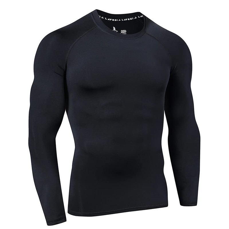 LAFROI Men's Long-Sleeved UPF 50+ Compression Shirt Rash Guard CLY08C,