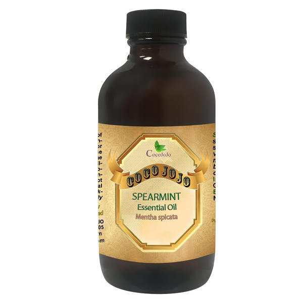 Spearmint Essential Oil 4 OZ Therapeutic Grade A 100% Pure Undiluted Steam Distilled Natural Aroma Premium Quality Aromatherapy Diffuser Skin Hair Body Massage by CocoJojo