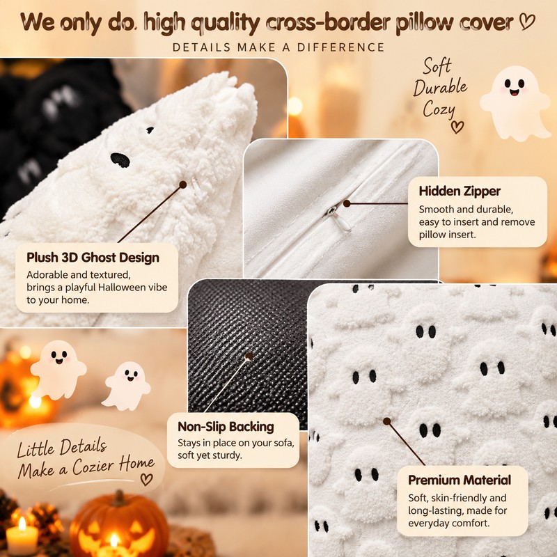 Halloween Imp Pillow Cover for Home Decor – 3D Embroidered