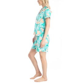 Ocean Pacific Vibes Women's Sleep and Lounge Set, Parrots Notch Shorts Set, Medium