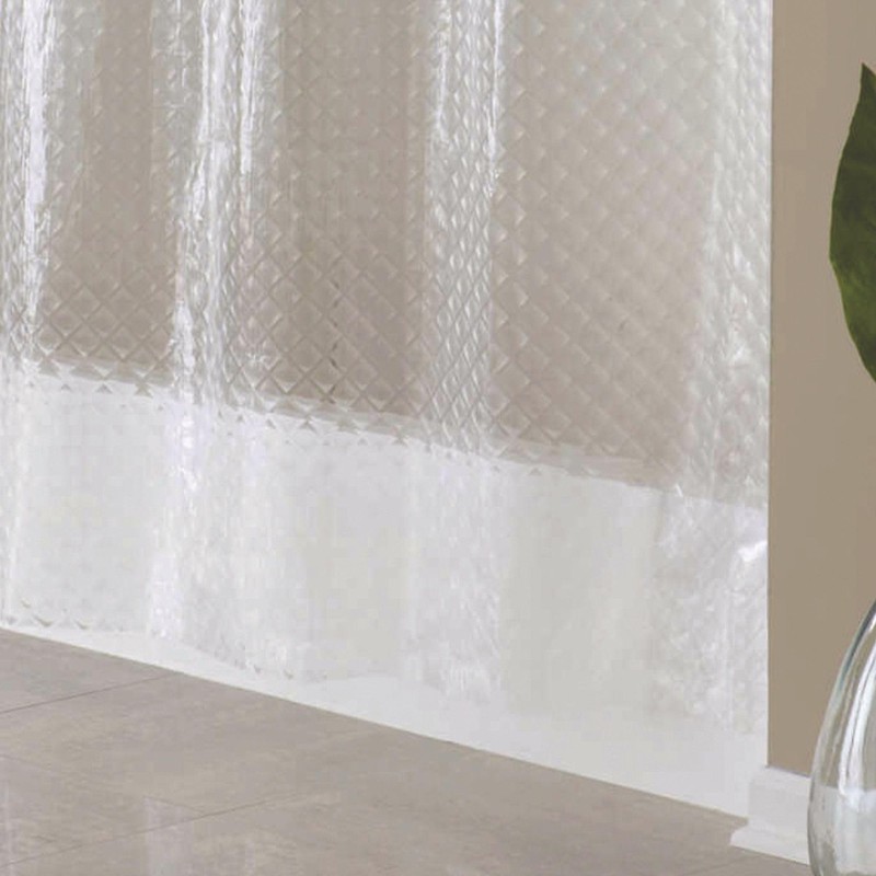 Hookless Full Length 2-in-1 Chlorine-Free Diamond PEVA Shower Curtain with