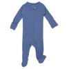 L'ovedbaby Baby Girls Organic Zipper One-Piece Footies, Slate, 6-9 Months