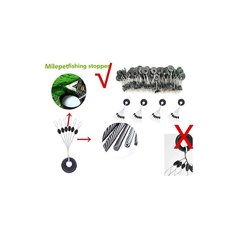 Pack of 300/600 Rubber Fishing Bobber Stoppers, 6 in 1