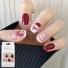 Christmas False Nails, Christmas Fake Nails, Red Burgundy Press on