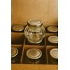 12 (Twelve) x 8 oz (225 ml) Faceted Glass Jar