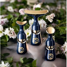 Luxe Life 3 Head, Anti-Wrinkle, Tightening, Beautifying, Face and Neck Multi Functioning Vibrating Massager. Battery Operated. Convenient Storage Bag for Ease of Travel.