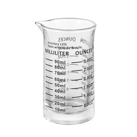 Ackers 3oz/90ml Glass Measuring Cup – Shot Glass with Double Scale-Ounce,Ml Markings for Kitchen & Bar(Black Line)