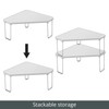 mDesign Plastic/Steel Corner Stackable Rack, Storage Organizer Shelf for Bathroom,