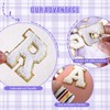 52PCS White Chenille Letter Patches Self Adhesive for Clothing,A-Z Varsity