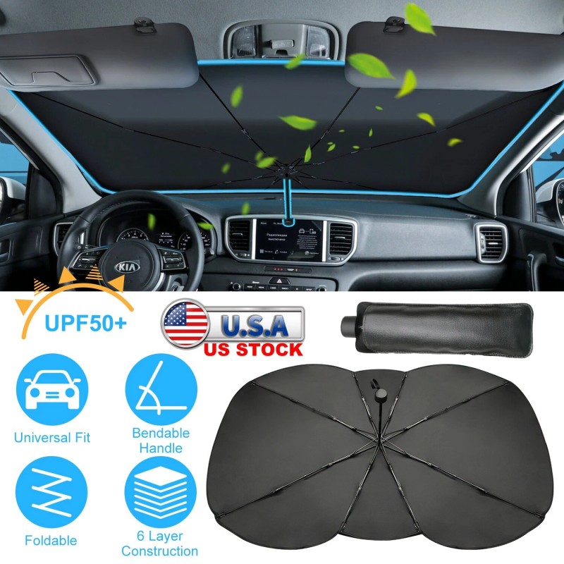 Foldable Car Umbrella Cover Protect Vehicle from UV Sun UPF50+