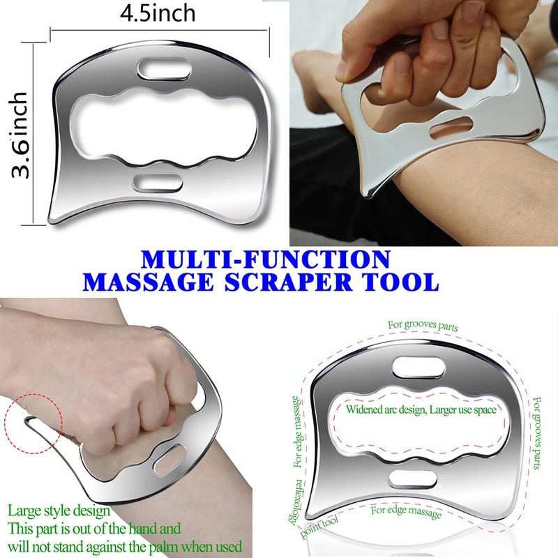 Robulove Stainless Steel Gua Sha Muscle Scraper Tool Set IASTM