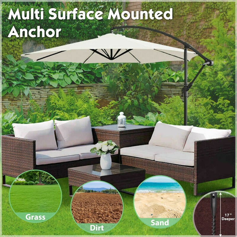 DEROFIT Heavy Duty Metal Umbrella Base, Portable, Adjustable, and Multi-Use