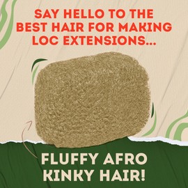 Locsanity Afro Kinky 100% Bulk Natural Human Hair - Braiding Hair for Dreadlocks, Loc Repair, Dreadlock Extensions, Twists, Braids - 8 Inches Long, 1 Oz #27