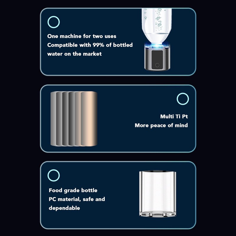 280ml Hydrogen Water Bottle Generator, SPE PEM Technology Hydrogen Water