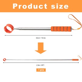 Smloplom Golf Ball Retriever Telescopic, 9Ft Golf Ball Retriever for Water, Professiona Stainless Steel Ball Retriever Tool Golf, Light Weight Double Sided Golf Ball Grabber, Golf Accessories Gifts