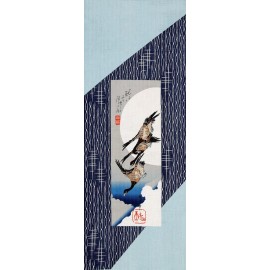 Utagawa Hiroshige Japanese Cotton Tenugui Tapestry Hand Towel Bento Hiroshige Moon & Duck 35"x13"
