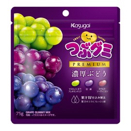 Kasugai Seika Tsuzu Gummy Premium Rich Grapes, 2.6 oz (75 g) x 10 Bags