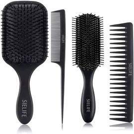 Hair Brushes Set of 4 Paddle Hair Brush Detangling Brush Hair Comb Set for Men and Women, Combs Great on Wet or Dry Hair, No Tangle Hair Brush