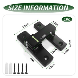 Schiebetür Schloss,Türriegel Innen,90/180 Grad Edelstahl-Riegelschloss,Heavy Duty Schloss Kupplungsschloss,Rechtwinkliges Schloss für Schiebetüren,Fenster,Schränke,Gartentüren
