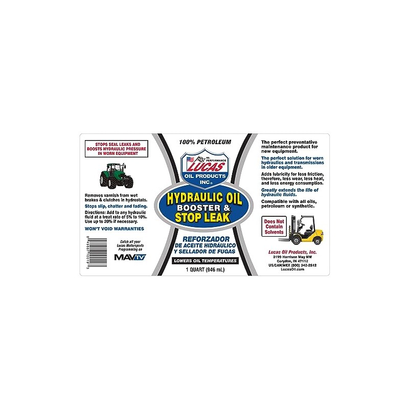 Lucas Oil 10019 Hydraulic Oil Booster and Stop Leak -