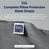 K&A® Satin Stripe Pillow Protectors Pack of 2 Zippered Grey