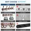 TICONN Wall Mounted Coat Rack, Five Heavy Duty Tri Hooks