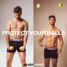 SILVERLINING E M F Blocking Underwear for Men – Boxer Brief with Anti Odor Silver Fabric, No Ride Up Legs | Faraday Shielding (US, Alpha, Large, Regular, Regular, 3, Black)