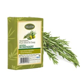 Kalliston, Olive Oil Soap with Rosemary extract and Pumice Stone, all natural, hypoallergenic, product of Crete, Greece, pack of 4