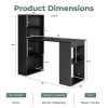 48-Inch Computer Desk with 4-Tier Bookcase and CPU Stand Includes