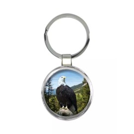 Gift Keychain : Bald Eagle USA American Patriotic 4th July Bird Animal