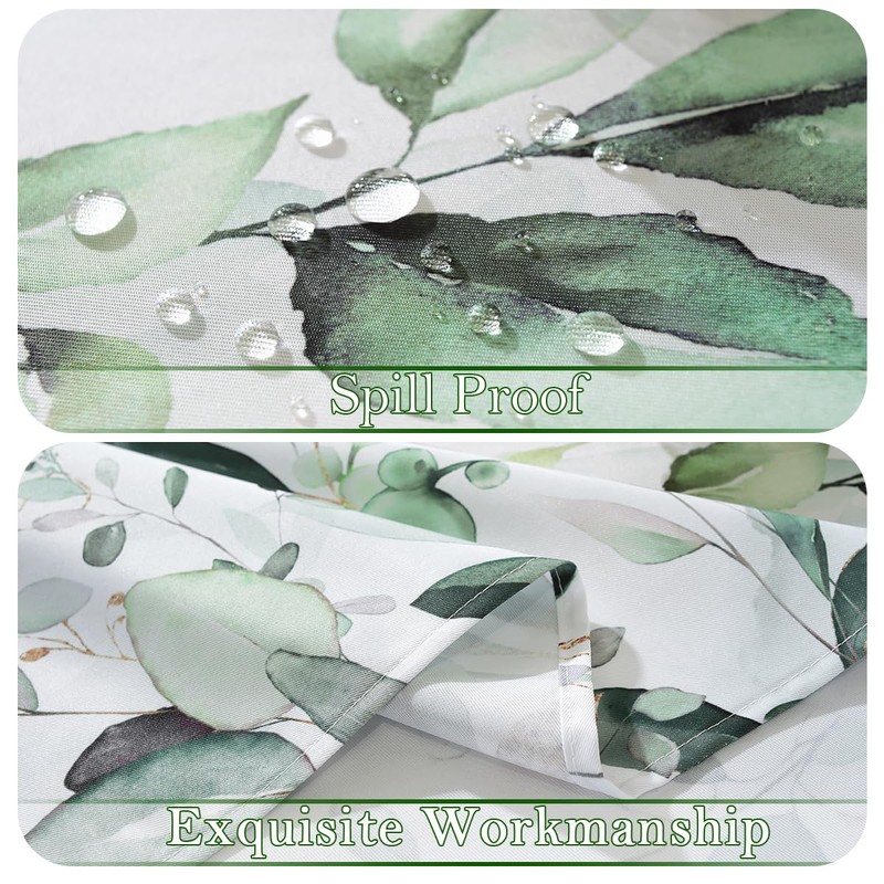 SASTYBALE Summer Tablecloth, Spring Rectangle Table Cloth Eucalyptus Leaves Table