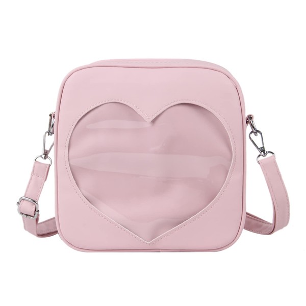 Freiesldaten Ita Bag Women's Clear Heart Crossbody Bag Lightweight Kawaii