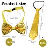 arrderly 2 Pieces Sequin Tie, Sequin Tie Bow Tie, Party