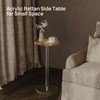 HMYHUM Acrylic Rattan Drink Table for Small Spaces, 11.8'' L