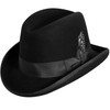 Epoch hats Classico Men's Wool Felt Homburg Hat (L, Black)