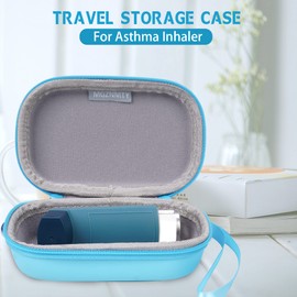 MGZNMTY Asthma Inhaler Holder Case, Storage and Travel Handy Inhaler Case for Adults and Kids (ONLY CASE) (Blue)