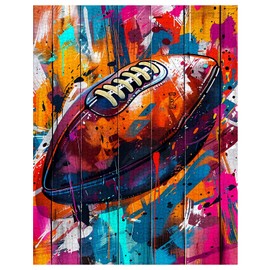 American Football Jigsaw Puzzle，Ball Sports 1000 Pieces Jigsaw Puzzles for Adults，27 x 20 Inches Puzzles ，HD Quality Banksy Graffiti Street Vibrant Puzzle Gift，Family Activity Perfect for Game Night