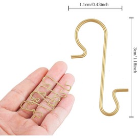 KOHMUI 120 Ball Hangers S-Hooks in Gold, S Hooks Small Quick Hanger for Christmas Baubles, Beautiful Box, Reusable