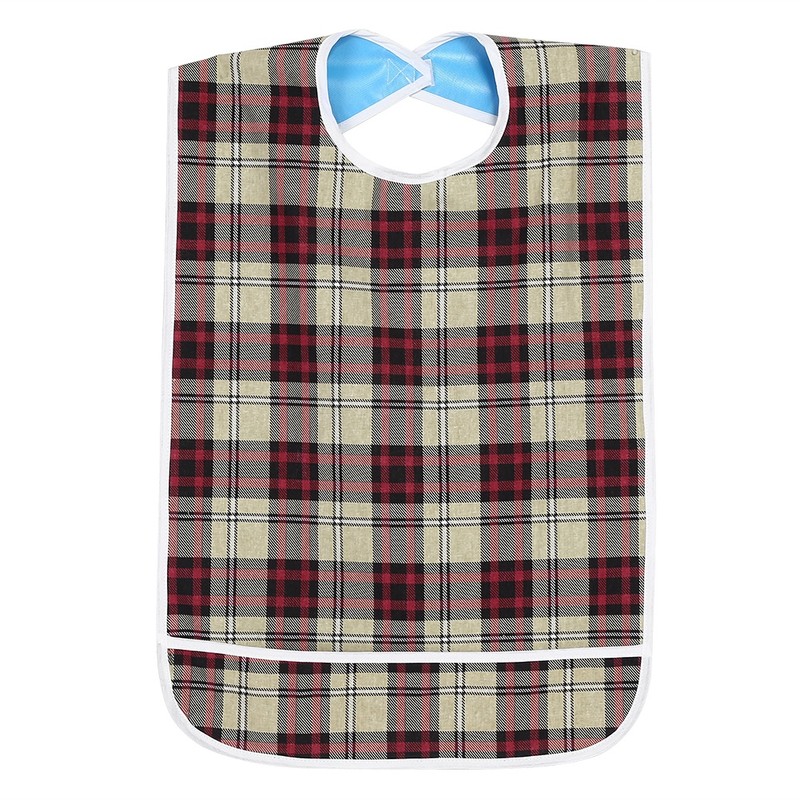 Adult Waterproof Mealtime Bib Double Layer Elder Dinning Clothes Protector