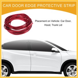REPAIROCK 1 Pc 32.81Ft 10m Universal Car Door Edge Protective Strip - Car Chrome Door Edge Guard Strip Anti-scratch Collision - PVC Chrome Red Auto Replacement Parts