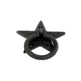 Renovators Supply Manufacturing Cabinet Pulls 3.8 in. Black Star Design Iron Ring Drawer Pulls with Mounting Hardware