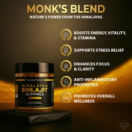 4-in-1 Organic Himalayan Shilajit Gummies | Fortified with Ashwagandha, Turmeric, & Ginseng | for Energy, Immunity & Cognitive Support | 90 Count | Sugar Free, Vegan, Non-GMO | for Men and Women